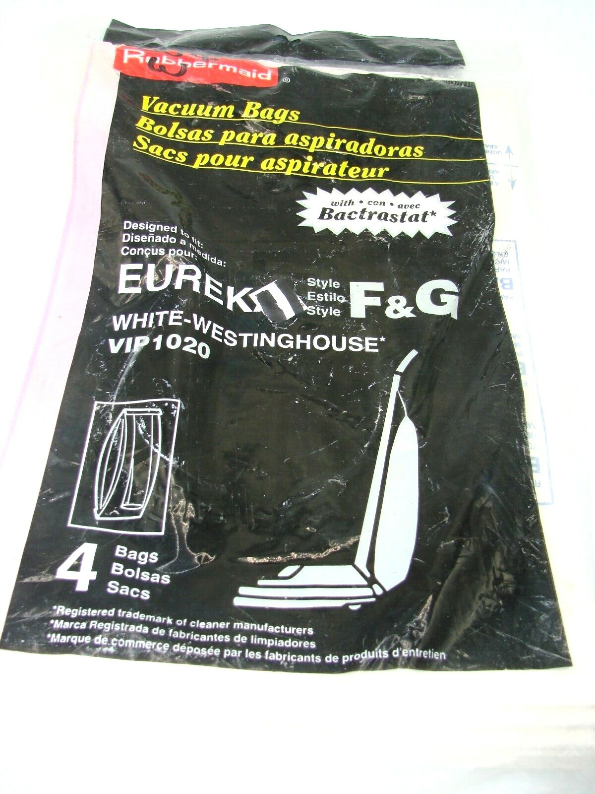 NEW SEALED Rubbermaid Vacuum Bags, Style F and G ‑ 4 bags VIP1020 w