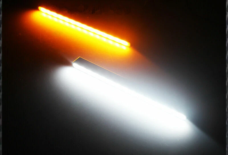 2XUltra Slim Switchback White/Amber Lights LED Daytime Running Fog Lamps DRL Kit - Image 2 of 4
