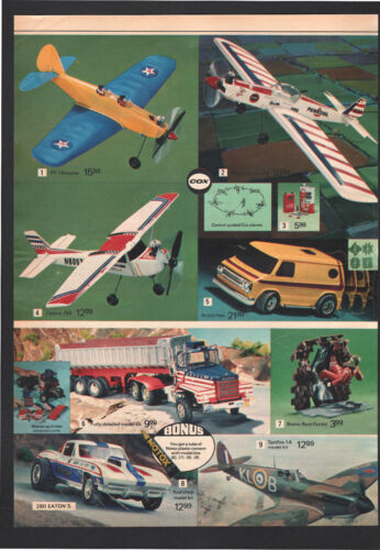 Anuncio impreso de juguetes Canadian Eaton 1975 Cox Planes PT-19 Cessna 150 Piper - Imagen 1 de 2