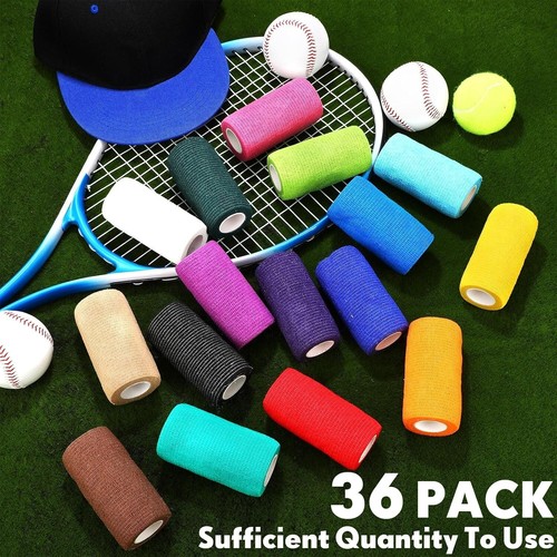 36 Pcs Self-Adhering Cohesive Bandage Wrap for Sports & Pet Care - Multicolor - 第 7/8 張圖片