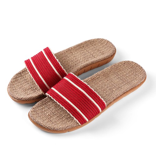 Sommer Strand gestreift Partten Flip Flops Anti-Rutsch offene Zehenpartie Freizeit flache Sandalen - Bild 20 von 20