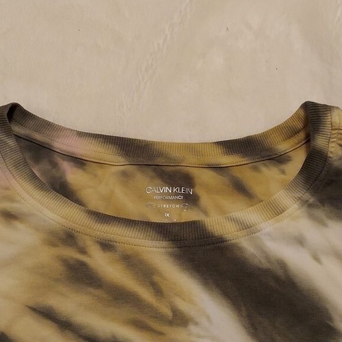 Calvin Klein Stretch Performance Long Sleeve Top Tye-Dye Green Size 1X NWTS - Picture 4 of 6