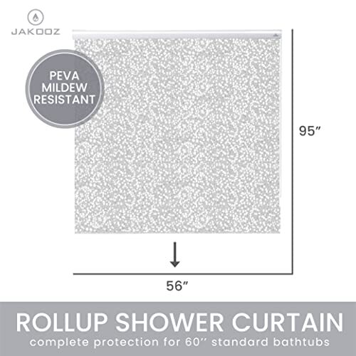 Jakooz Rollup Shower Curtain Bathroom Waterproof 100 PEVA Highwalk