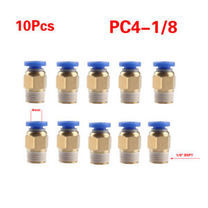 10Pcs 4mm To 1/8''  Elbow Male Air Pneumatic Quick Pipe Connectors Fitting