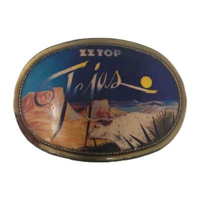 Vintage ZZ TOP TEJAS Belt Buckle Rare Design by PACIFICA MFG. L.A. CAL. 1977  