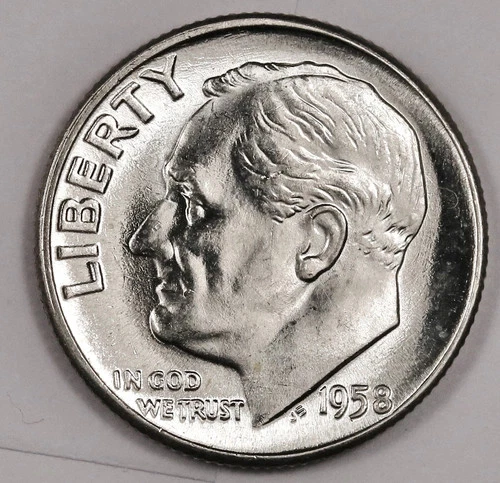 1958 P  Rosevelt Dime Proof- like Beauty 90% Silver Free shipping