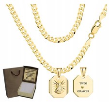 Collana da uomo in argento sterling 585 placcato oro con medaglione