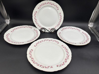 Bohemia ''ANTOINETTE'' Czechoslovokia ~ Set of 4 ~ Dinner Plates ~ 10 1/4''