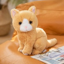 Orange Cat Kitten Plush Toy 10" Cute Stuffed Animal Doll Kids Birthday Gift
