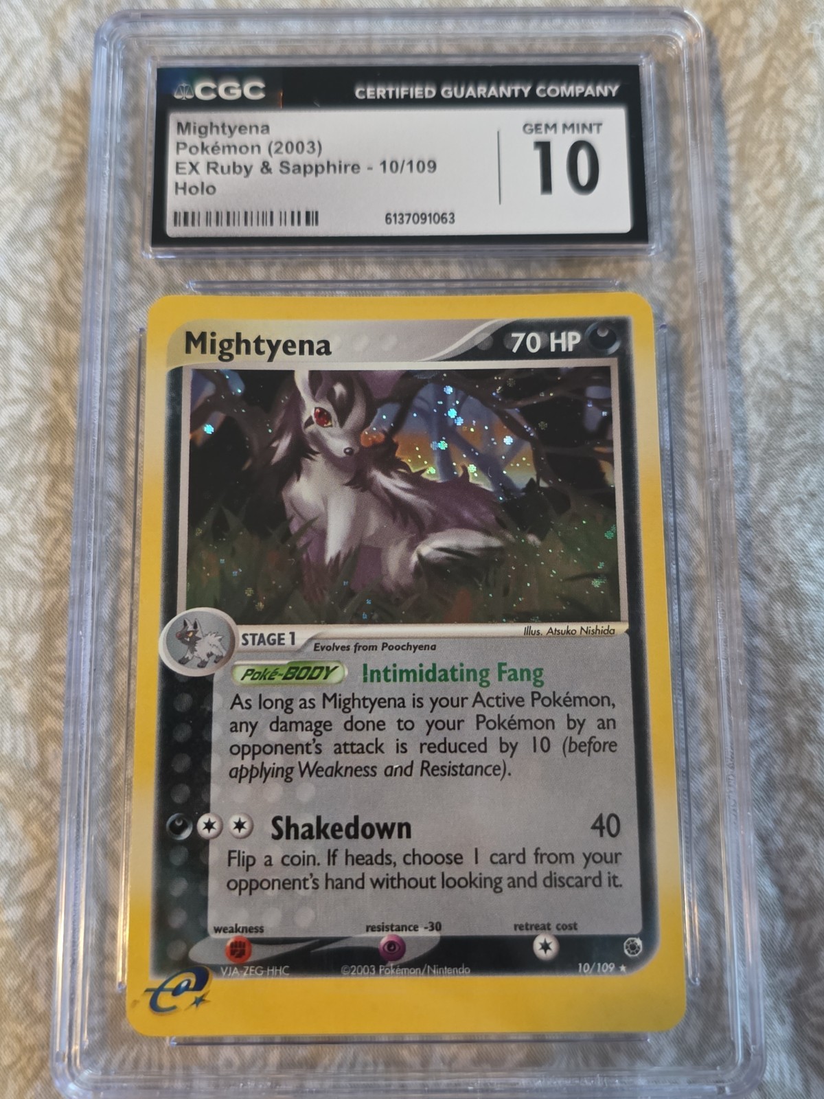 Pokemon Mightyena Ex Ruby Sapphire 10/109 Holo CGC 10