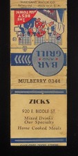 1940s BULLDOZED Zicks Bar & Grill Home Cooked Meals 920 E Biddle St Baltimore MD