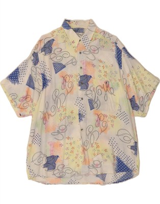 C.C.CONCORD  Mens Abstract Pattern Short Sleeve Shirt Large Multicoloured AF04