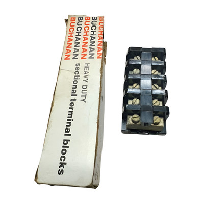 (Box of 5) Buchanan 212 Heavy Duty Flat Base Sectional Terminal Blocks