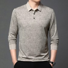 Men's Business Casual Long Sleeved Shirt Polo Shirt Fashionable