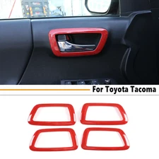 Car Interior Door Handle Bowl Cover Trim For Toyota Tacoma 16-23 Accessories Red