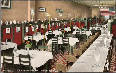 Silver Grill Cafe, Colorado Springs, Colorado, 1910s--Postcard B120