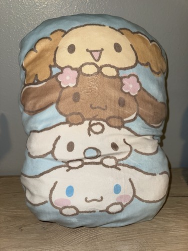 Sanrio Cinnamoroll Mocha Milk Plush Pillow 16” Kawaii Blue Stack Cushion