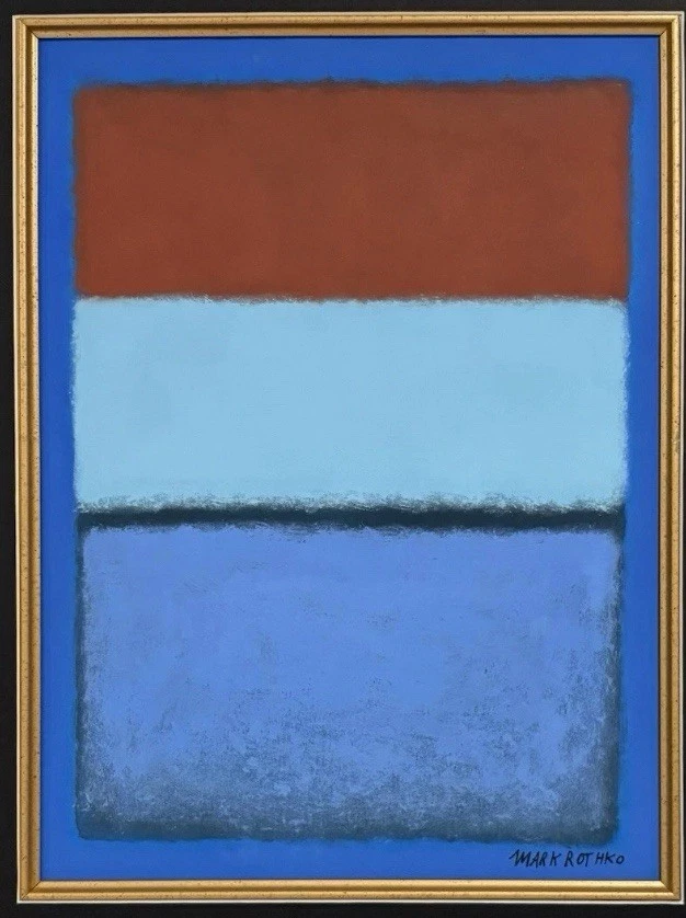 Pintura artística “estilo de” Mark Rothko de medios mixtos 1903-1970 hecha a mano firmada a mano Foto 4 de 4