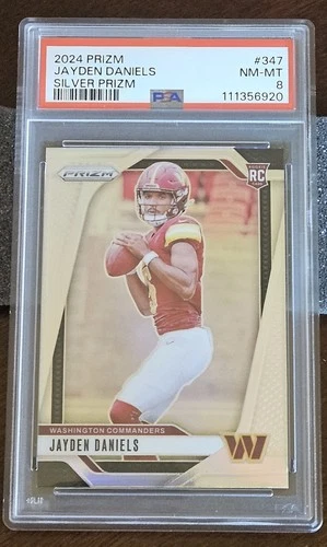 2024 Prizm Jayden Daniels Silver Prizm PSA 8 #347 Commanders