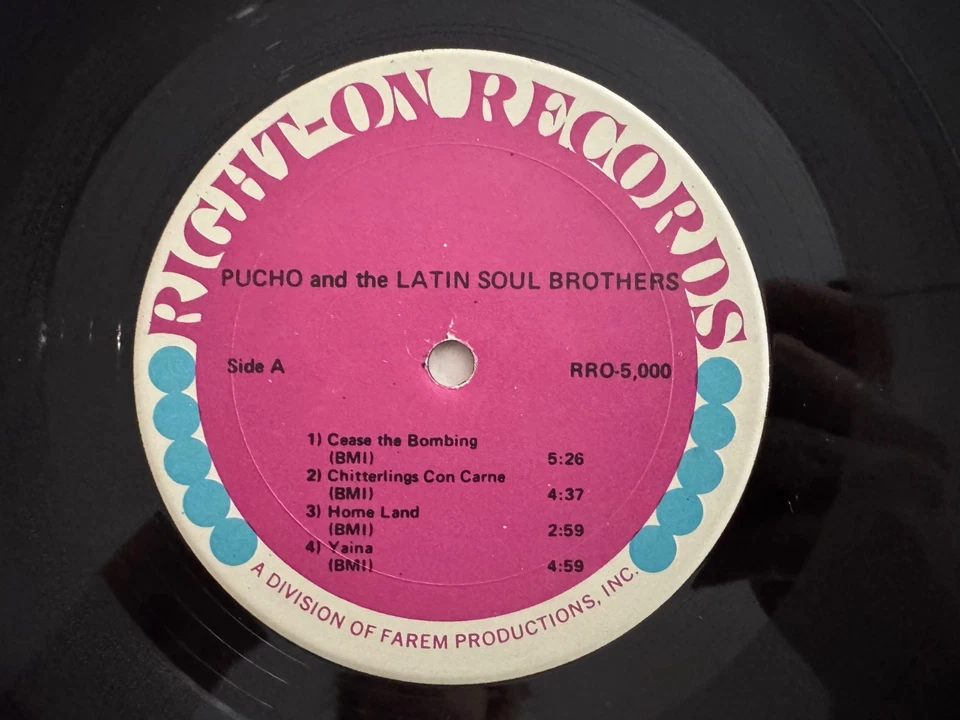 Pucho & His Latin Soul Brothers "Yaina" LP - Right-On RRO-5,000 Mono Jazz Funk Foto 4 de 4