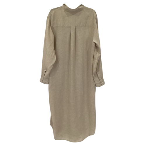 Frank & Eileen Rory Washed Linen Maxi Shirtdress In Sand Beige Size Large - Picture 11 of 17