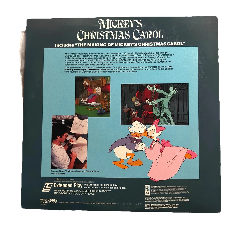 Mickey’s Christmas Carol Laserdisc Disney LD Excellent Condition Combined Ship Foto 2 de 2