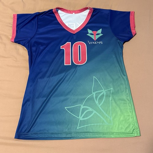 Set of 10 Volleyball / Sporting Team Playing Shirts / Jerseys - Vixens 🦊🩷💙💚