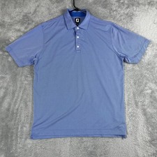 FootJoy Polo Shirt Mens XL Blue Micro Dot Golf Performance 100 Polyester