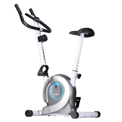 HMS Heimtrainer Hometrainer Fitnessbike Ergometer Magnetisch Weiß Sport