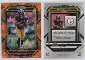 2022 Panini Prizm Rookies Orange Ice Prizm Calvin Austin III #338 Rookie RC