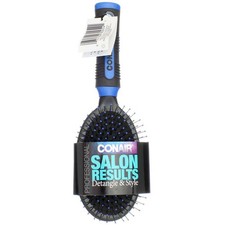 Conair Salon Results Cushion Hair Brush, Black  Blue