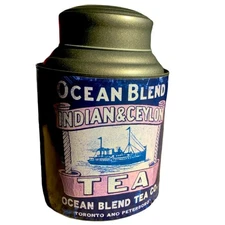 Ashland Market Place Ocean Theme Airtight Tea Canister Tin 