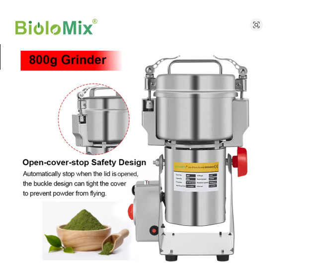 Broyeur BioloMix 700g à haute vitesse pour herbes et céréales