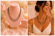 Multi-Colour Glass Bead Necklace – Double Strand Boho Style