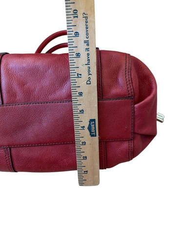 VTG Fossil Maddox Embossed Buttery Soft Leather Satchel Handbag Brick Red Purse, $34.99 - Photo 13