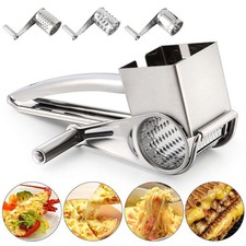 Handheld Rotary Stainless Steel Cheese Grater Vegetable Cutter Slicer Shredder