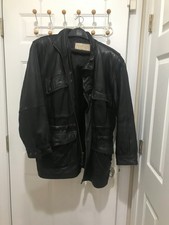 Braefair Leather Mens Black Jacket Large Zip ...
