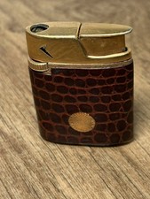 Vintage Ronson Varaflame Adonis Lighter, Crocodile Leather Wrap, Made in England