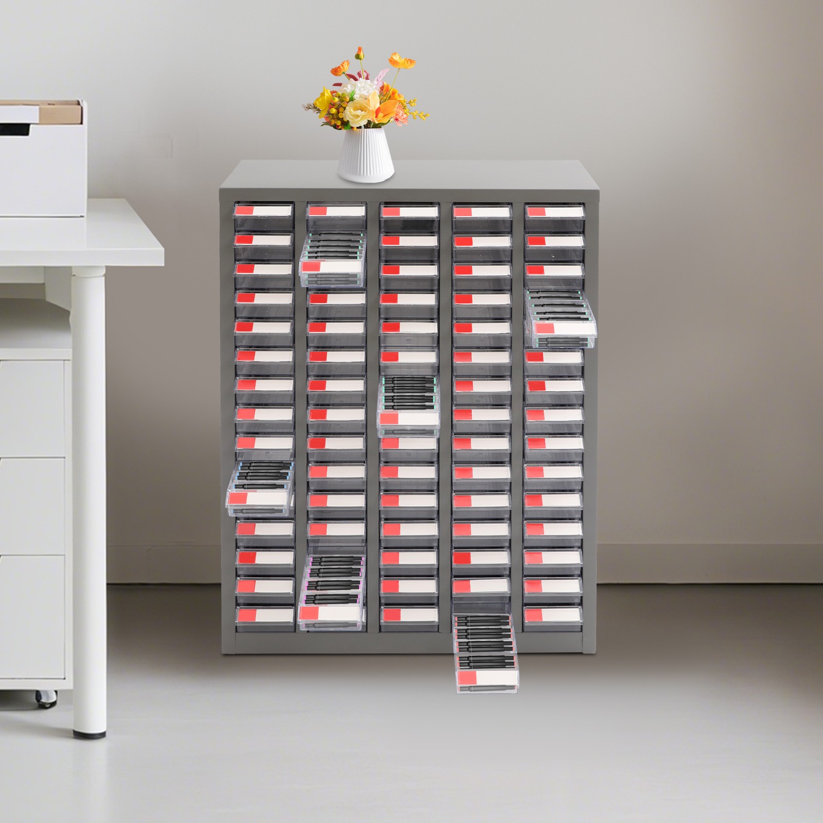 75-Drawer Tool Cabinet for Bolt & Nut Storage - Garage Office Warehouse Organizer