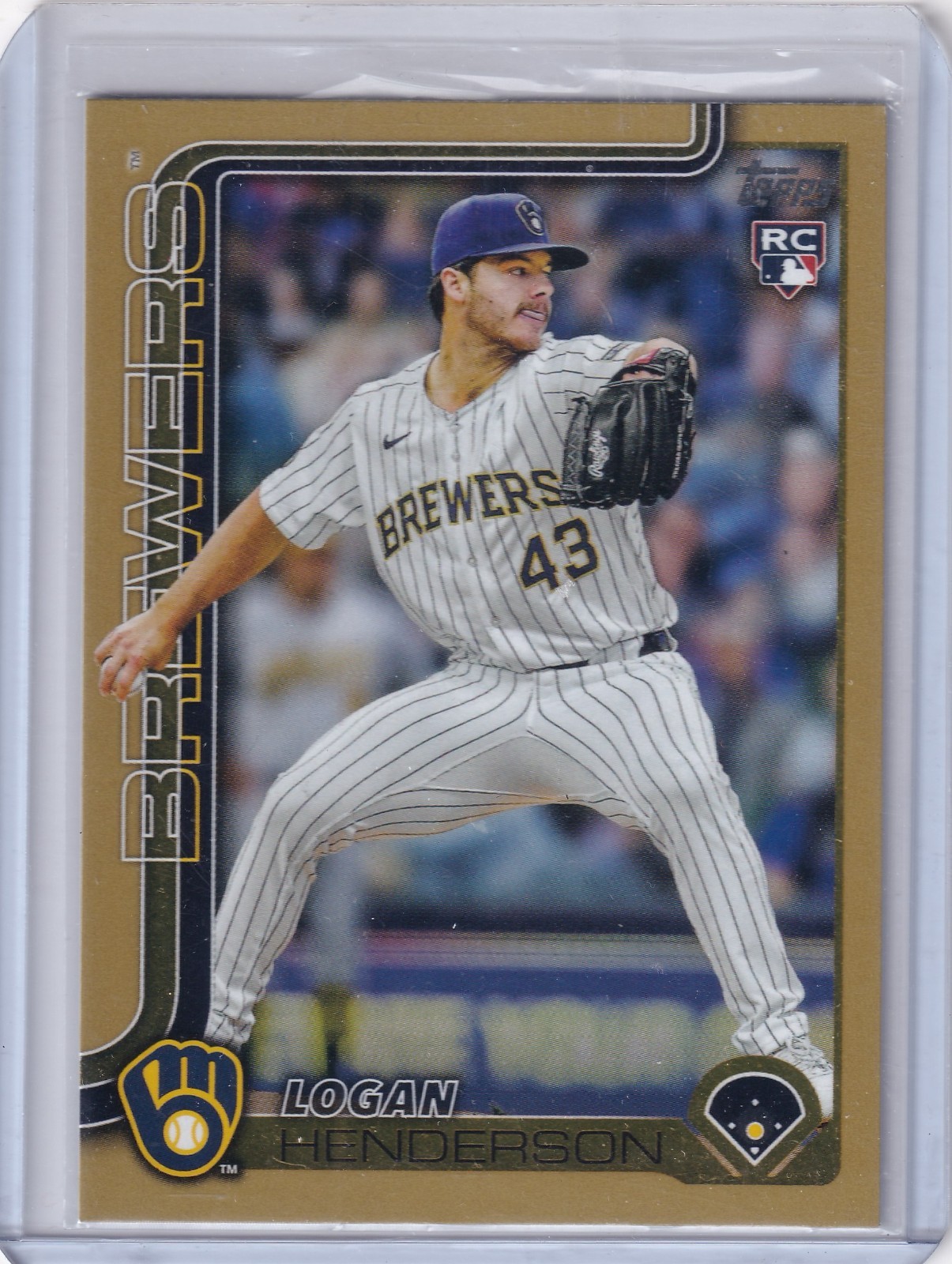 2025 Topps Update Gold Logan Henderson Rookie Milwaukee Brewers #US137