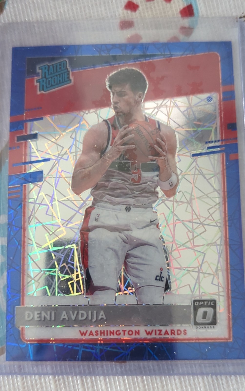 2020-21 Panini Donruss Optic - Rated Rookie Deni Avdija #159 Blue Velocity Prizm