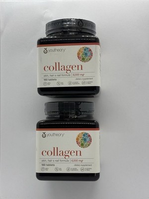 Youtheory Collagen, Skin, Hair, Nail 6000mg 2 x 160 Tabs EXP 1/28 Free Shipping!
