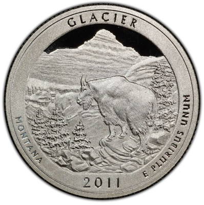 2011-S Clad Proof Glacier National Park Quarter 25C
