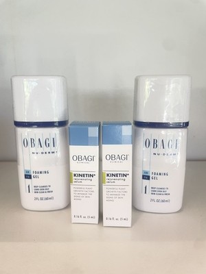 2X Obagi Nu-Derm Foaming Gel Face Cleanser 2 Fl Oz /60 ml + 2 rejuvenate serum