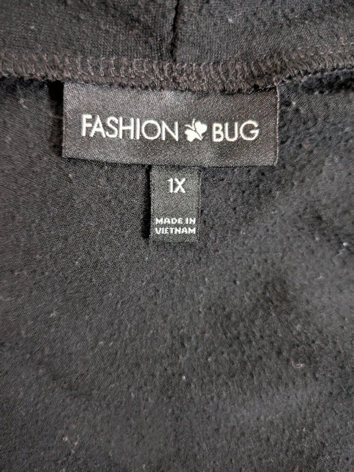 TALLA 1X FASHION BUG Chaleco Encubrimiento Abierto Negro INVPV3799 Foto 2 de 3