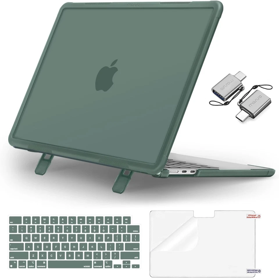 Shock-Absorbent MacBook Air 13 inch Case M4 M3 M2 + USB-C Adapters & Accessories - Image 3 of 4