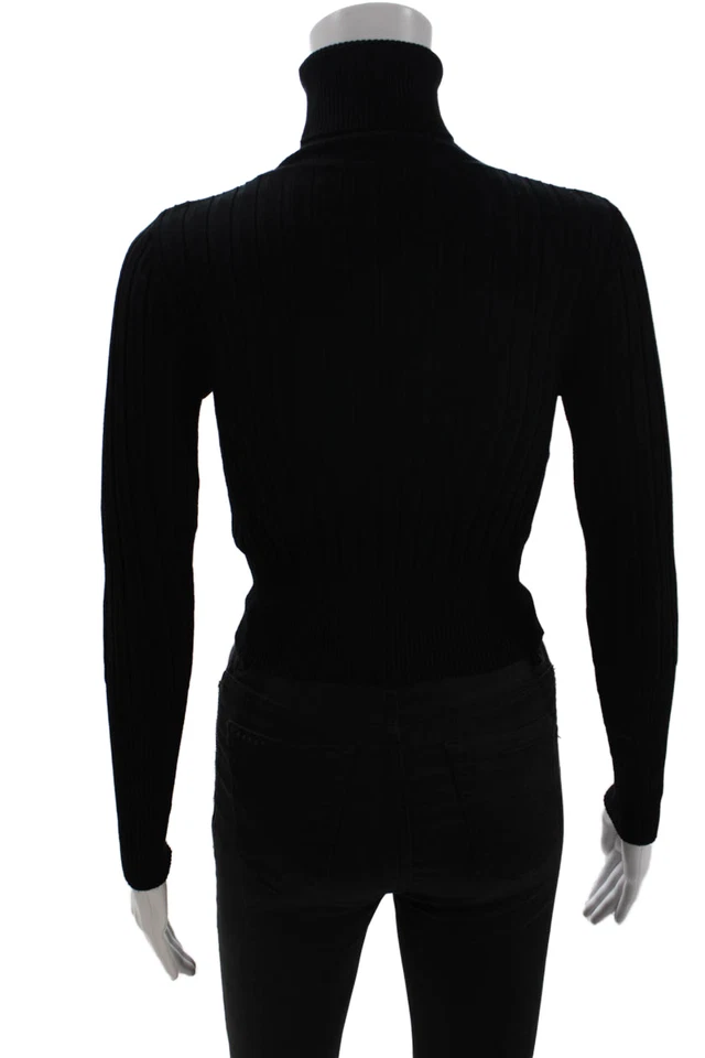 Suéter Pullover Zara Mujer Negro Cuello Alto Manga Larga Talla S Foto 3 de 4