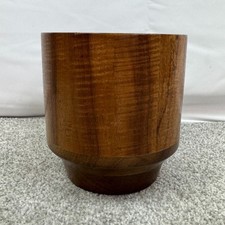 Carved Handmade Wooden Vase Or Bowl 6.5 Tall 5.5" Wide Decor