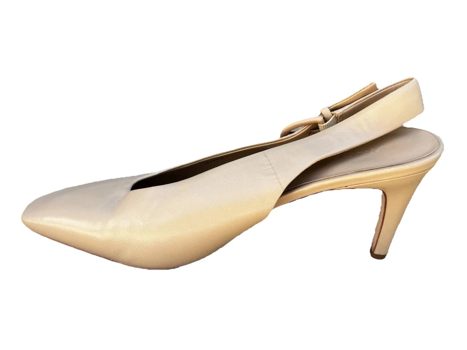 VINCE Women’s Twin-B Slingback Pumps Almond Beige Size 9 - Image 4 of 4