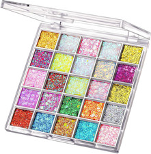 Face Glitter Gel 25 Colors Palette Vibrant Shades No Glue Needed Festival Makeup